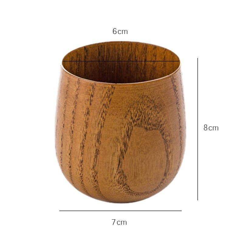 Dimensions de la tasse artisanale naturelle en bois de jujube